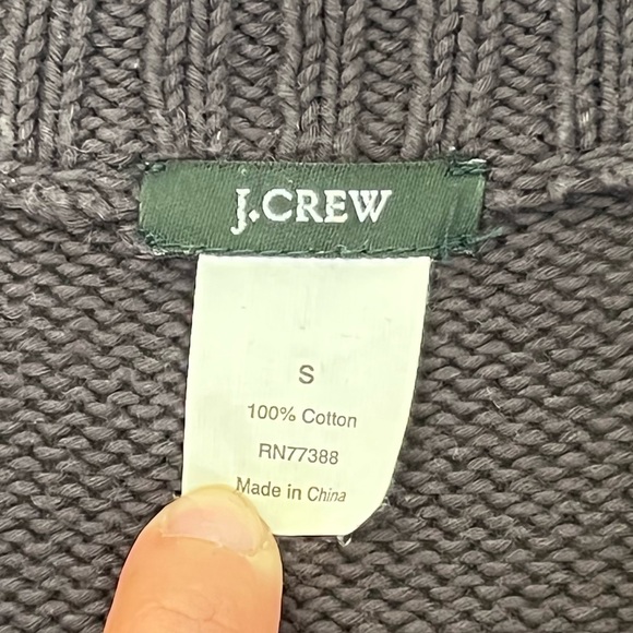 💚 GUC💚 J. CREW Charcoal Knit Cotton Long Cardigan - Picture 7 of 9